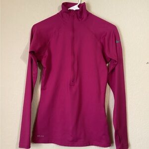 Nike Pro Women's Dri-Fit Fleece Lined Magenta Long Sleeve Top Size: Small